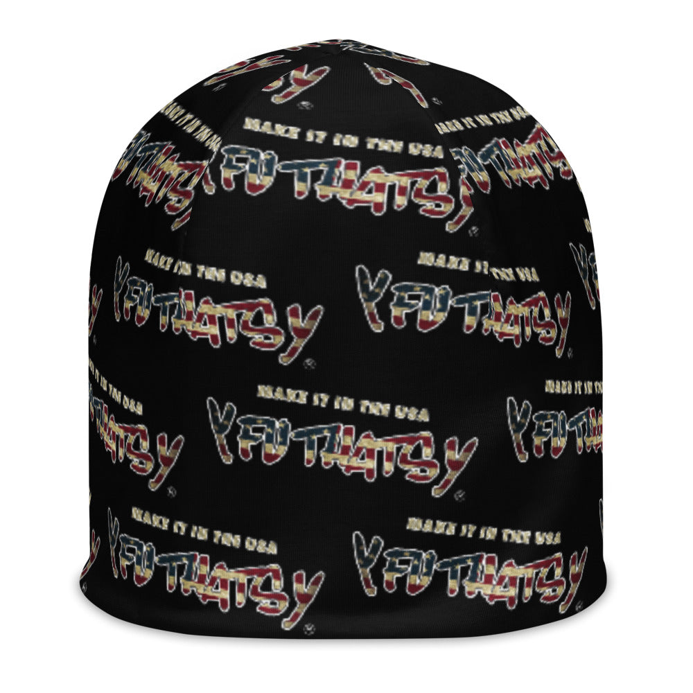 Make It In The USA Y FU THATS Y (American Flag) All-Over Print Beanie