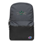 Marijuana Leaf Y FU THATS Y Embroidered Champion Backpack