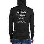 Unisex zip hoodie, 2nd Amendment explained to a tyrannical government with nine letters, Y FU THATS Y