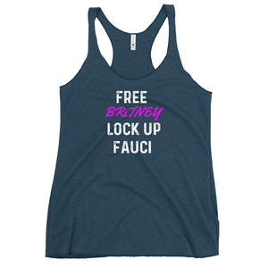 Free Britney Lock Up Fauci Racerback Soft Tank Top