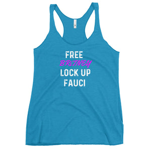 Free Britney Lock Up Fauci Racerback Soft Tank Top