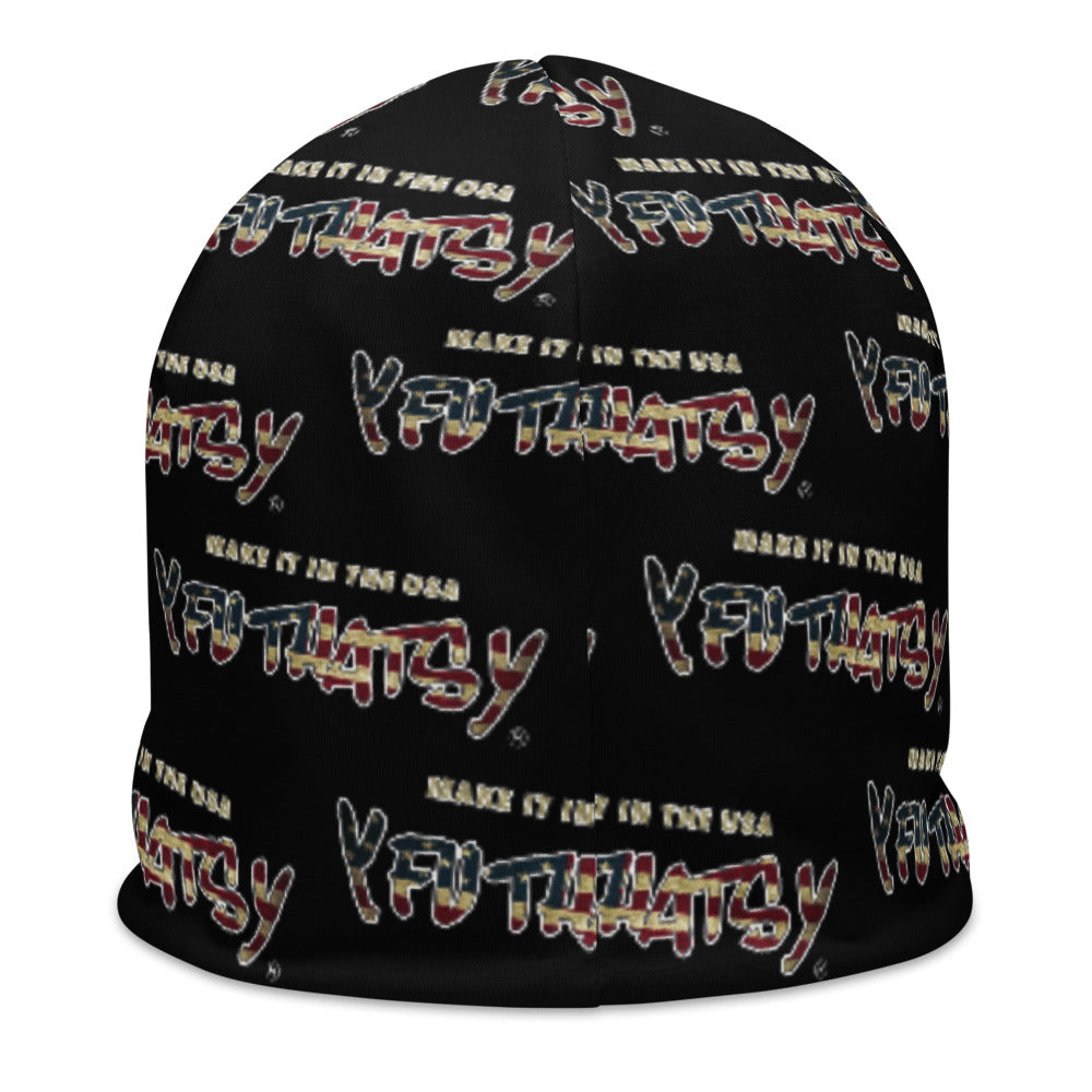 Make It In The USA Y FU THATS Y (American Flag) All-Over Print Beanie