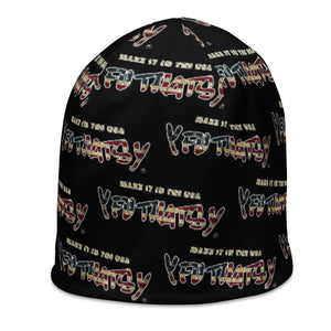 Make It In The USA Y FU THATS Y (American Flag) All-Over Print Beanie