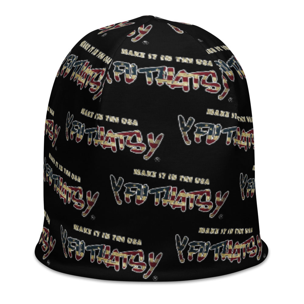 Make It In The USA Y FU THATS Y (American Flag) All-Over Print Beanie